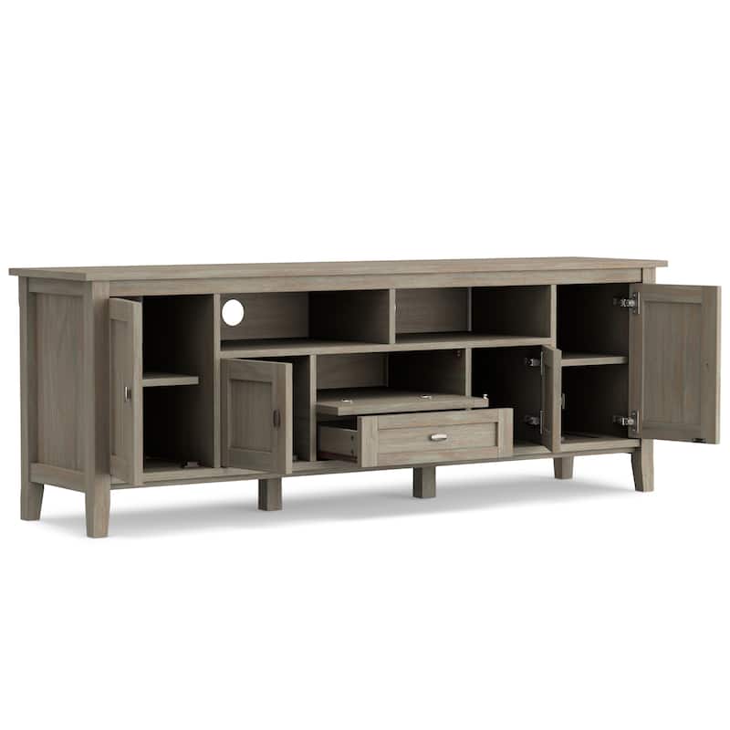 WYNDENHALL Norfolk SOLID WOOD 72 inch Wide TV Media Stand For TVs up to 80 inches - 72'' W x 17.5'' D x 26'' H