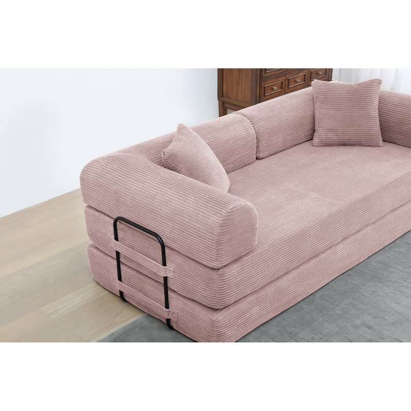 Twilight 2 - Piece Convertible Sleeper Sofa Bed, Corduroy Folding Mattress Couch with Fixed-Shape Framefor Cozy Living Spaces