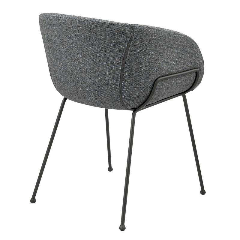 HomeRoots Set of Two Gray and Black Upholstered Fabric Dining Arm Chairs - 22.05' X '29.34' X '22.05