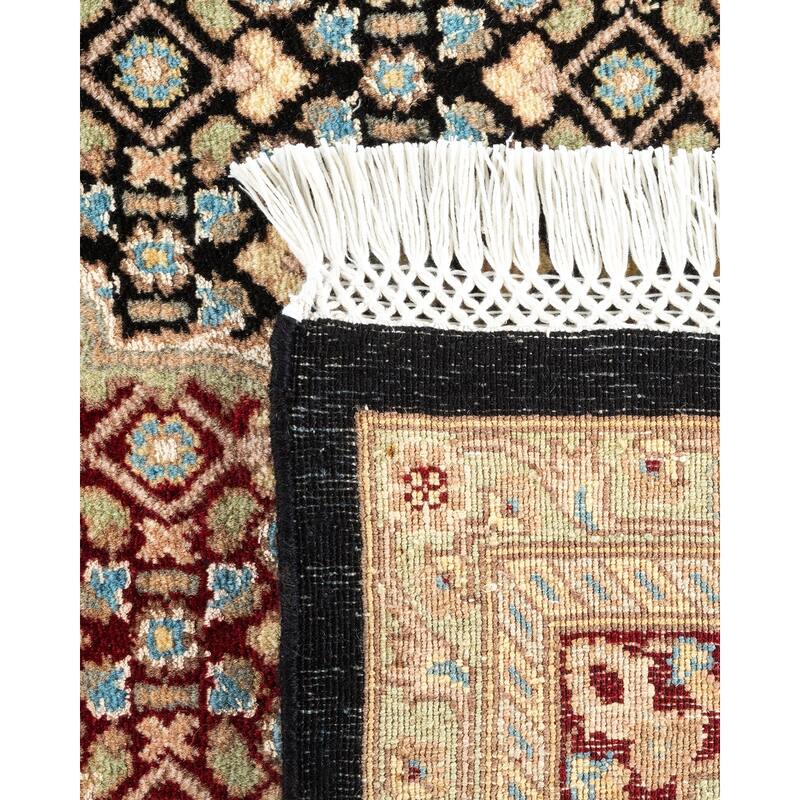 Overton Hand Knotted Wool Traditional Oriental Black Area Rug - 6' x 9'