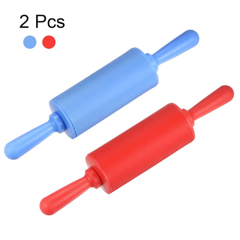Silicone Rolling Pins for Baking 23.5cm x 4.2cm Blue & Red - Blue & Red