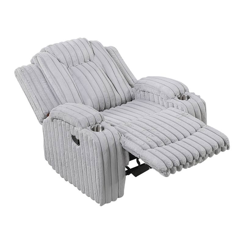 Brynda 38" Corduroy Manual Reclining Chair with Cup Holders