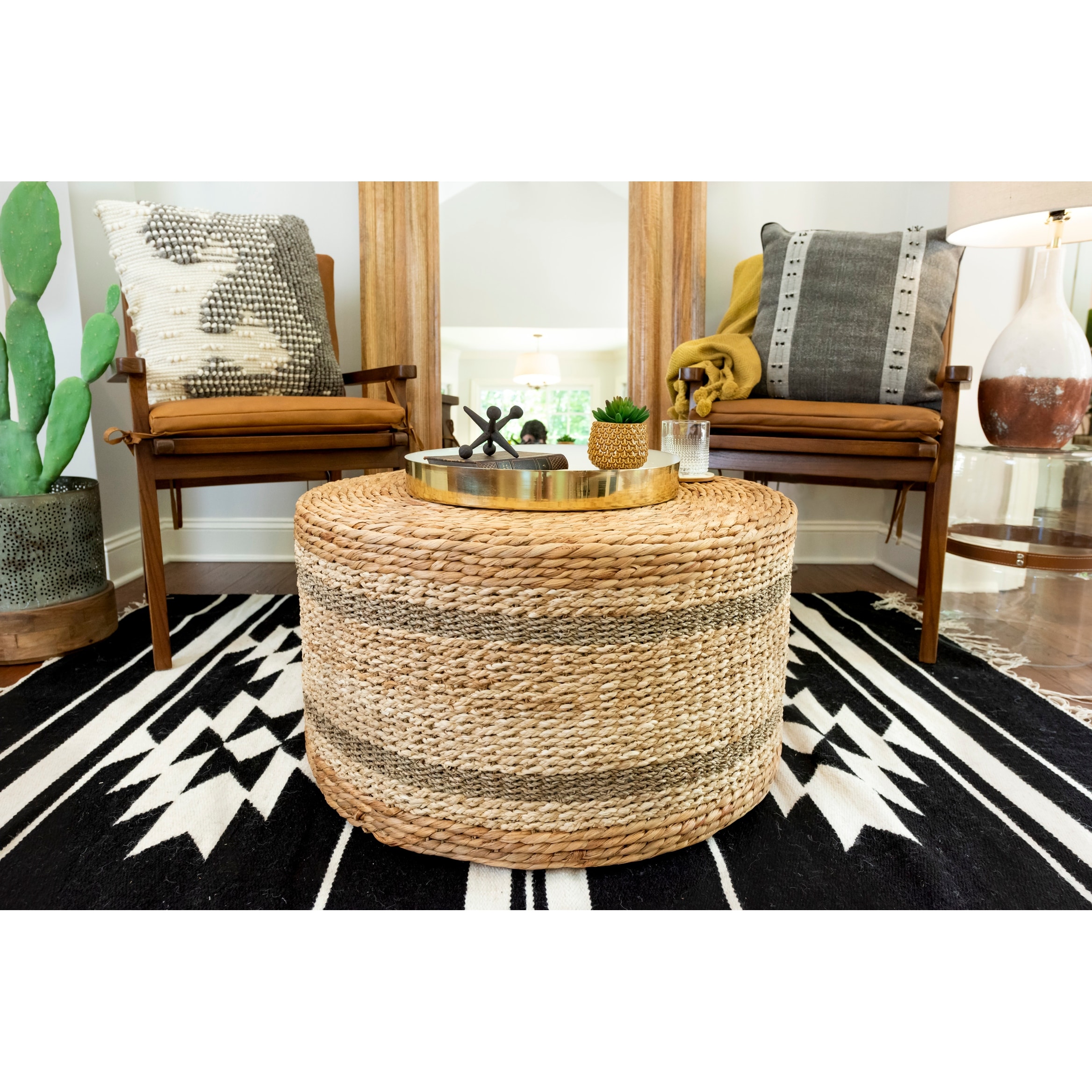 Seagrass chair best sale and ottoman