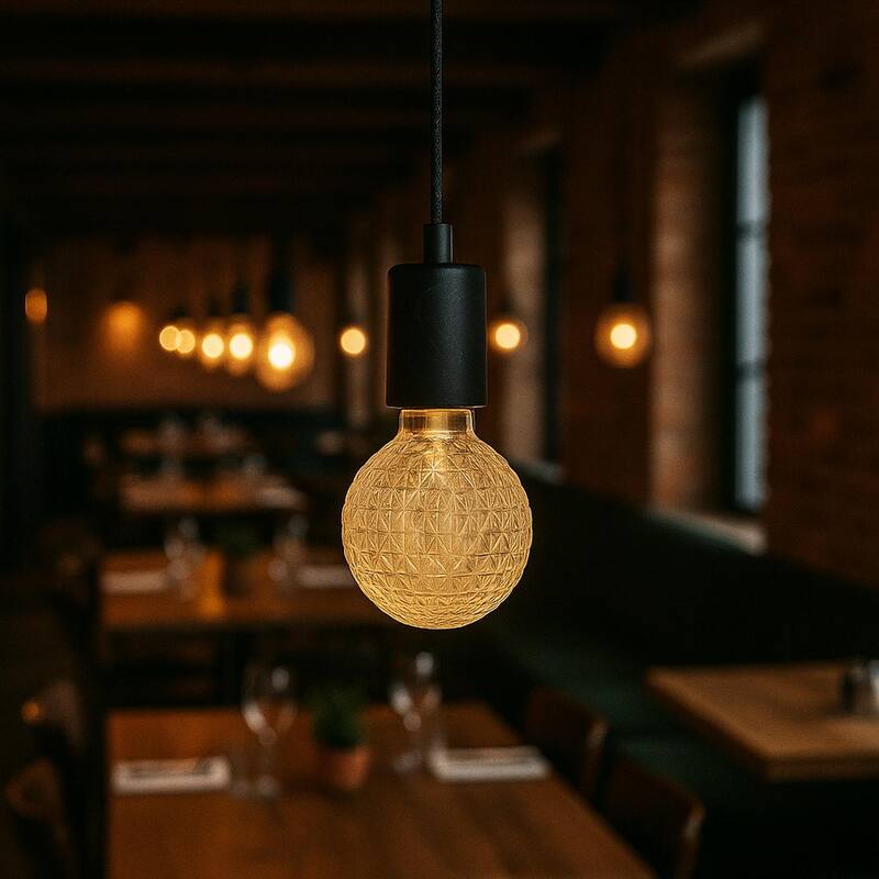 Festive Living LED G125 + COB Bulb Indoor/Outdoor Covered Edison Bulbs, E26 Base - Celeste Glow - Large