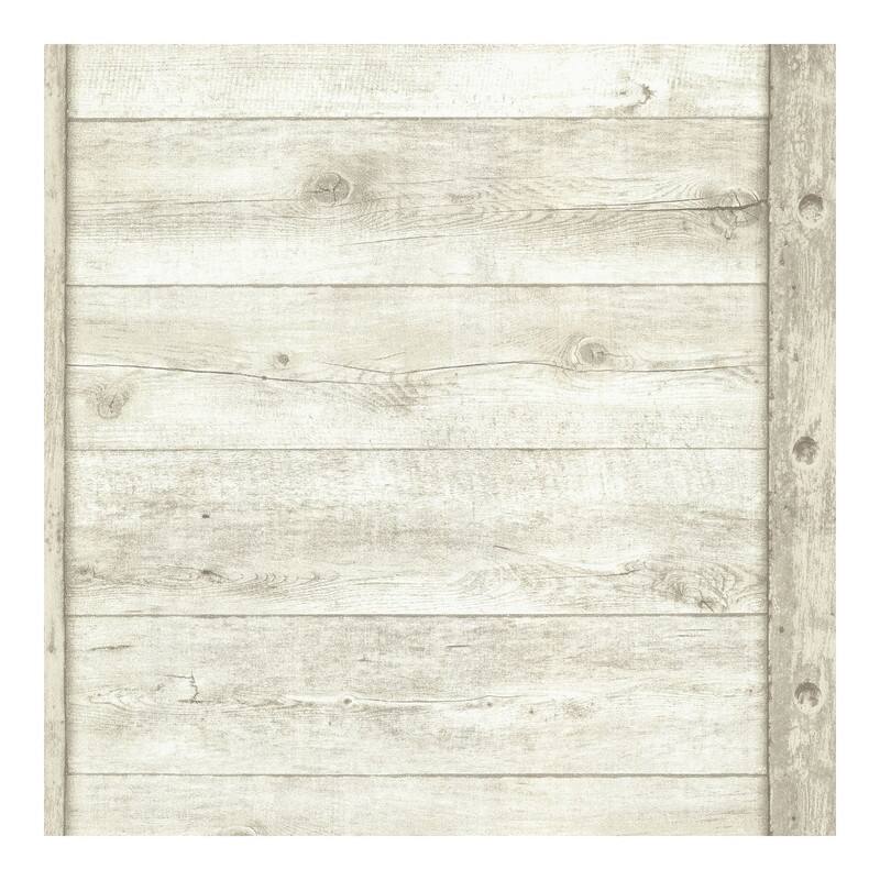 Advantage Absaroka Off-White Shiplap Wallpaper - 20.5 x 396 x 0.025
