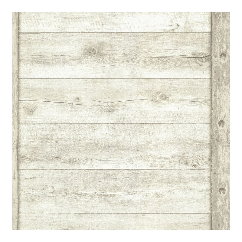 Advantage Absaroka Off-White Shiplap Wallpaper - 20.5 x 396 x 0.025