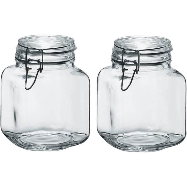 JoyFul Round Glass Cookie Jar with Airtight Lids - 67 oz Candy Jar, Dog  Treat Container, Laundry Detergent Container - Set of 2