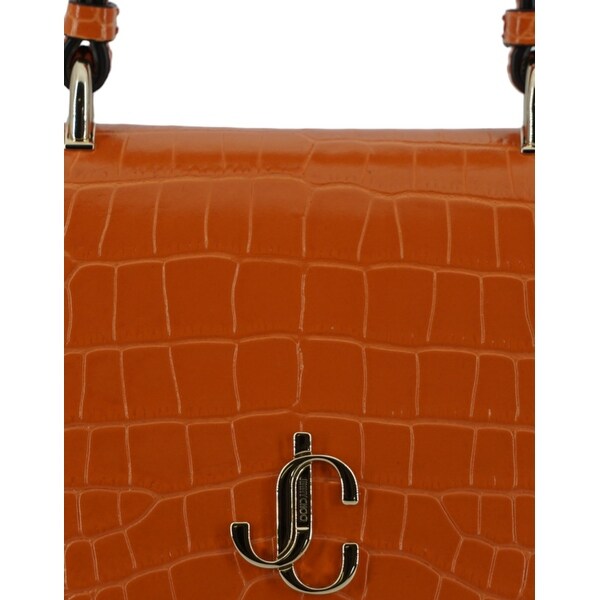 Jimmy Choo Orange Leather Top Handle and Shoulder Women's Bag