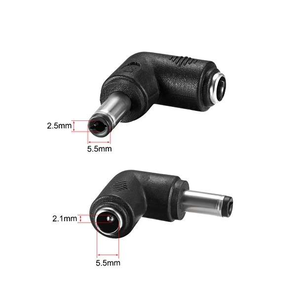 DC Power 5.5mm x 2.5mm Female To 5.5 x 2.1mm Male Right Angle Adapter~ConnectoE$