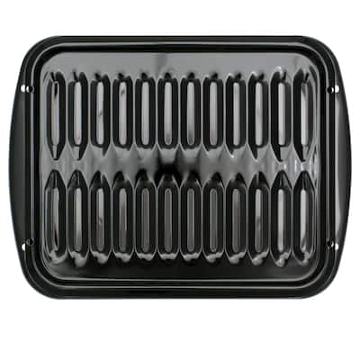 Range Kleen Convection Porcelain Broiler Pan/Grill 13x16 inch - Black