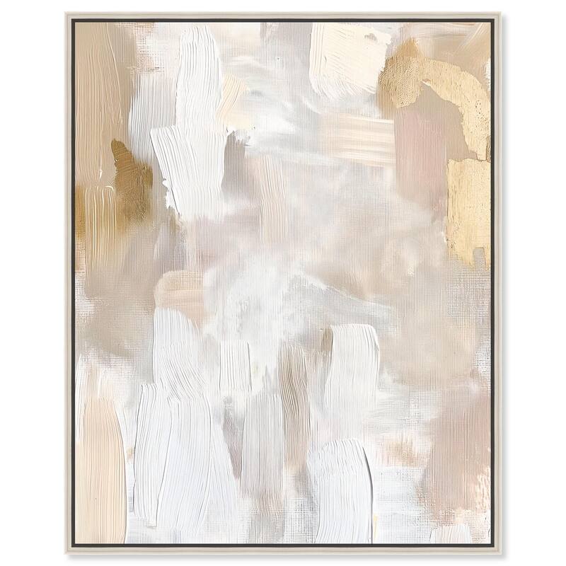 Beige and Cream II Canvas by Art Remedy - Silver - 24" x 30"