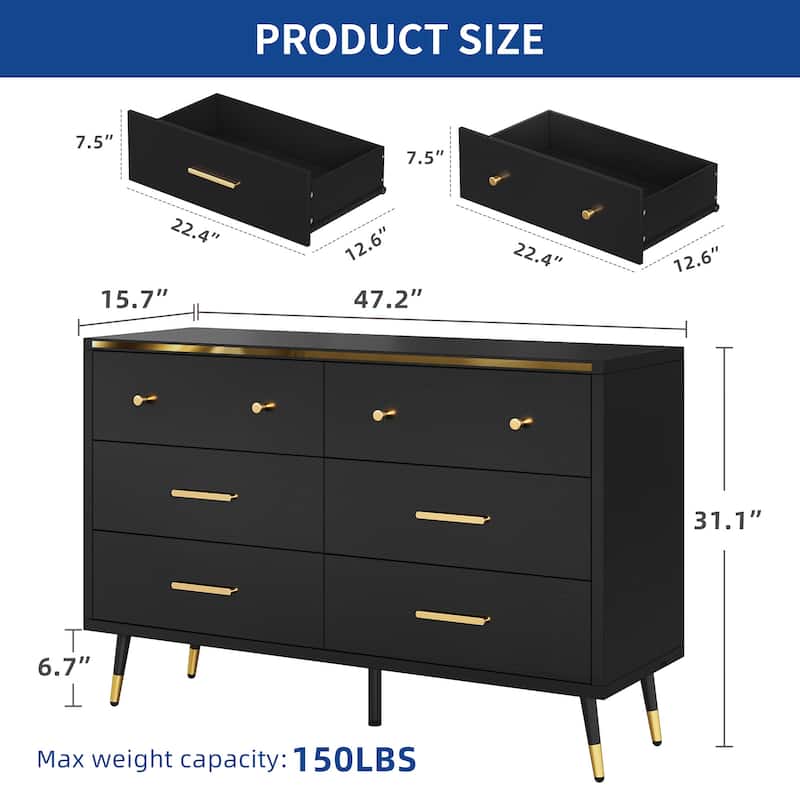 Moasis Modern 6/7 Drawer Chest Drawers Furniture Storage Cabinet For Bedroom Living Room