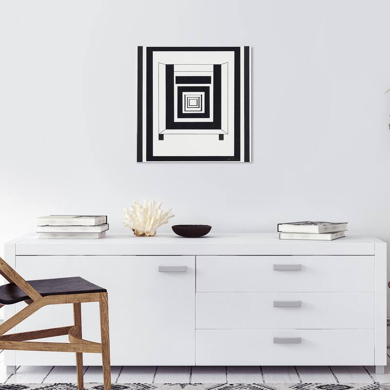 Wynwood Studio Canvas Abstract Minimalist Gate Black and Modern & Contemporary Wall Art Canvas Print - 20 x 20