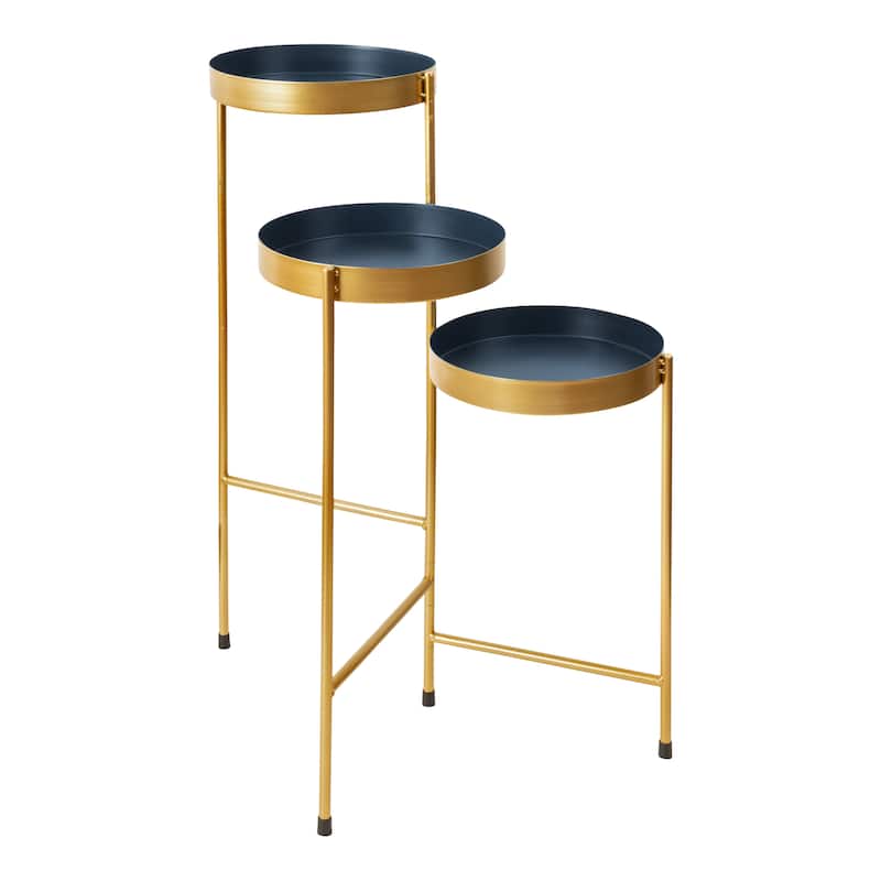 Kate and Laurel Finn Metal 3-tier Modern Plant Stand - 16x21x30