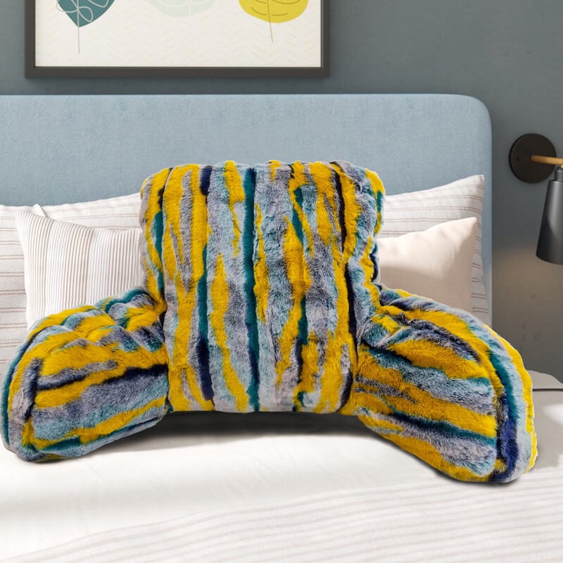 Multi Jacquard FauxFur BedRest, 20" x 18" x 17"