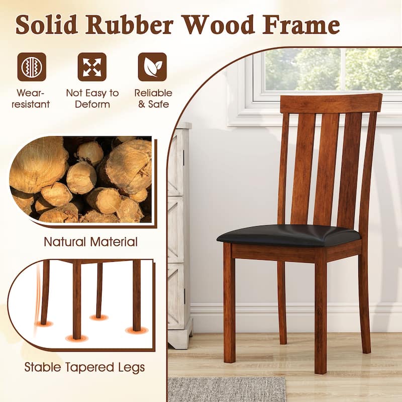 Gymax Dining Chairs Set of 2 Dining Room Chairs w/ PU Leather