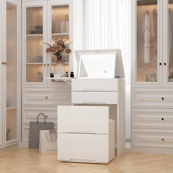 multifunction modern dressing table Modern Multifunctional Dressing Table with 3 Drawers and 1 Door - Bed Bath  & Beyond
