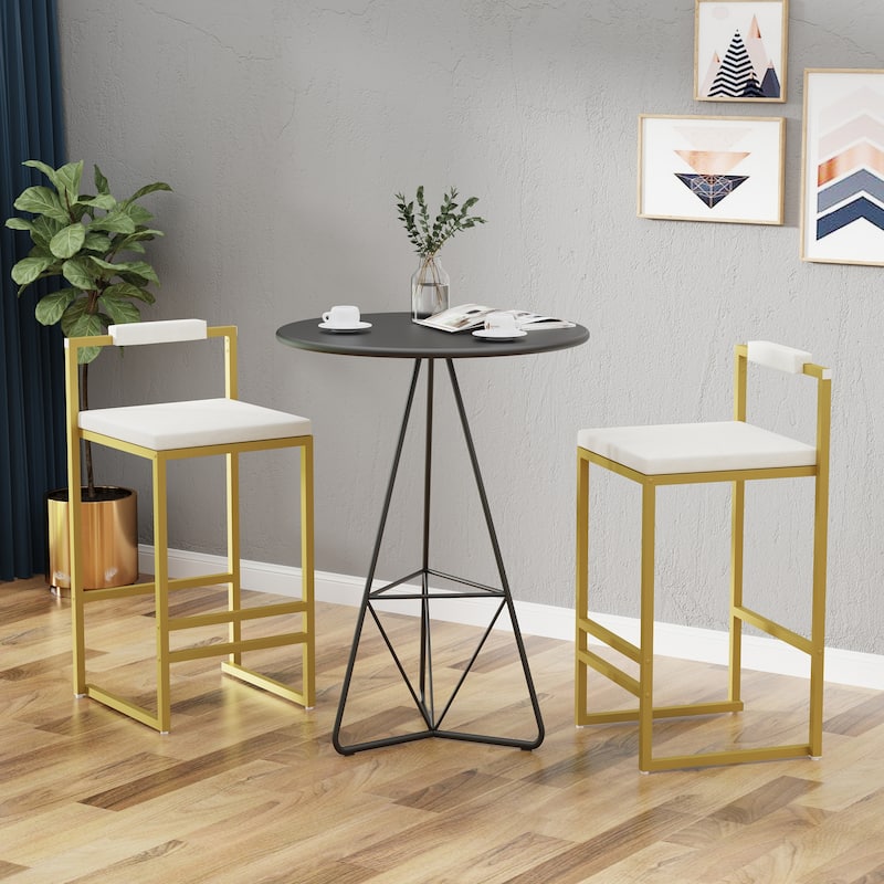 Upholstered Counter Height Barstools Dining Chairs Set of 2
