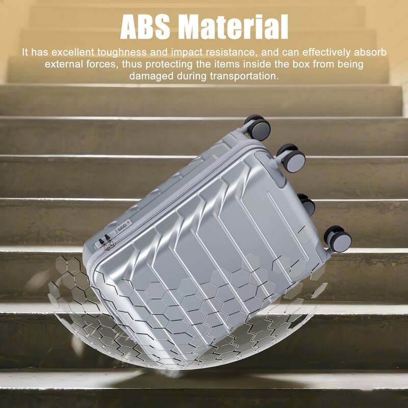 20 Inch ABS Hard Shell Travel Checked Luggage, Scratch Resistant Surface Four Multi-Directional Wheels, With Combination Lock