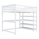 preview thumbnail 36 of 39, Pine Wood Bunk Bed with Storage Shelves and Under-Bed Desk,Full Size