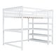 preview thumbnail 23 of 82, Space-Saving Loft Bed with Storage Shelves and Desk, Solid Wood Loft Bed Frame with Ladder and Guardrail for Kids Teens Adults