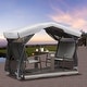 preview thumbnail 2 of 3, Domi 4-Seat Aluminum Outdoor Glider Swing with Canopy for Patio or Garden