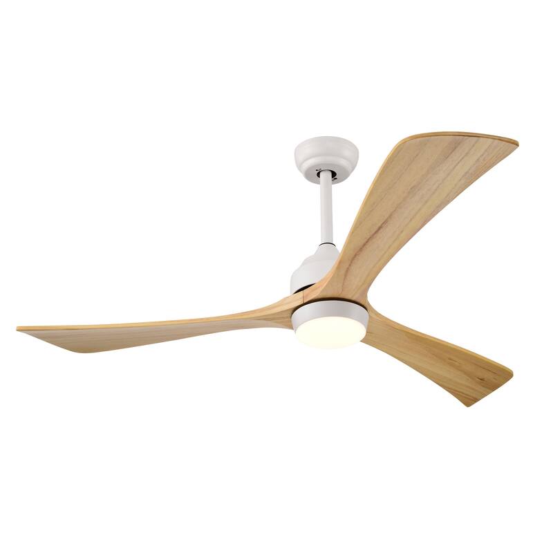 52 in. Smart Indoor Ceiling Fan with Integrated LED with 3 Wood Blade and Remote Control