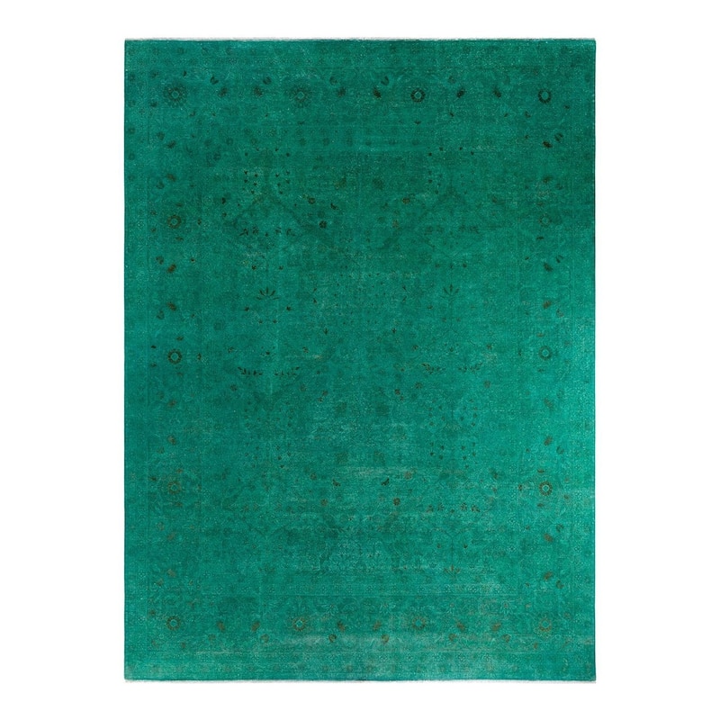 Contemporary Overdyed Wool Hand Knotted Area Rug - 9' 0" x 11' 10"