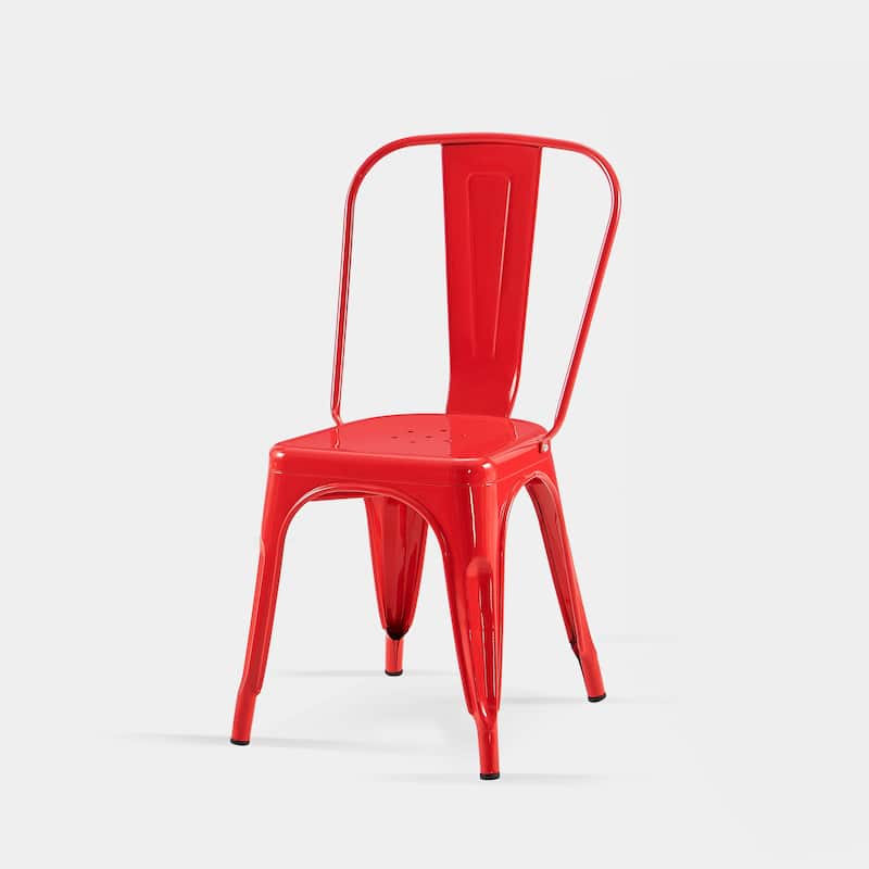 Industrial Metal 18 Inch Stackable Dining Chair Set