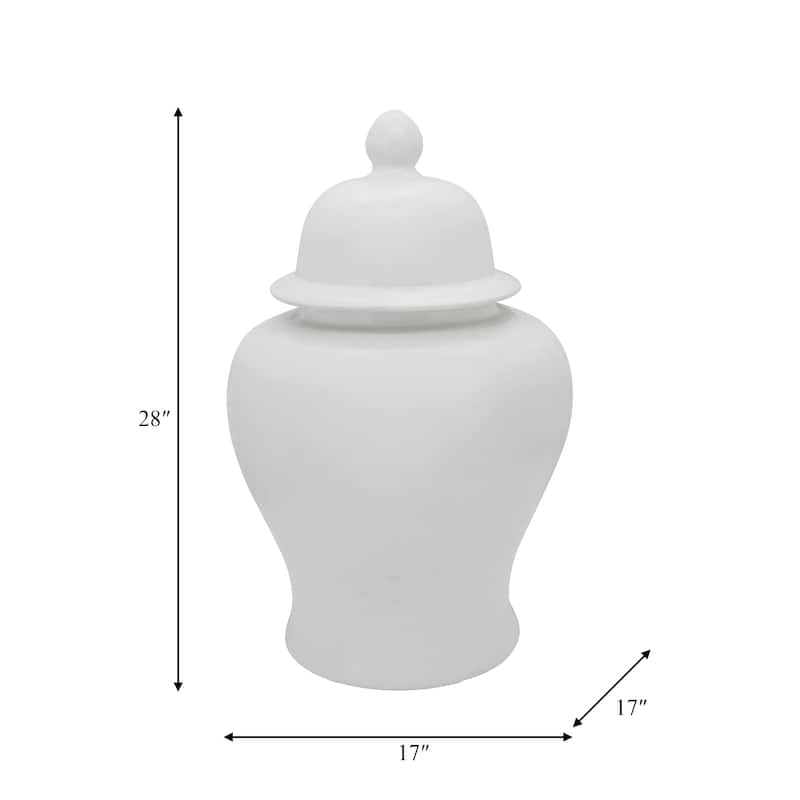 Temple Jar, Matte White, Novelty, Solid Color