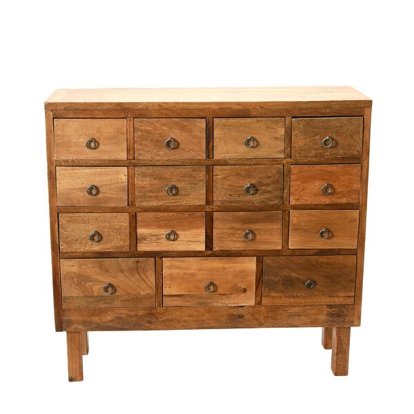 Solid Wood Apothecary Chest or Console Table with 15 Drawers On