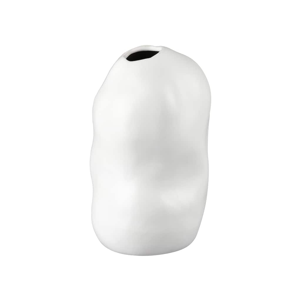 Atlas Elias White Satin Earthenware Vase