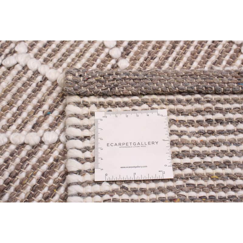 ECARPETGALLERY Braid weave Sienna Taupe Wool Rug - 6'2 x 9'0