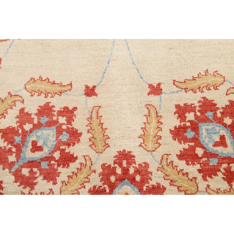 Vegetable Dye Floral Ziegler Area Rug Wool Hand-knotted Foyer Carpet - 3'2" x 4'4"