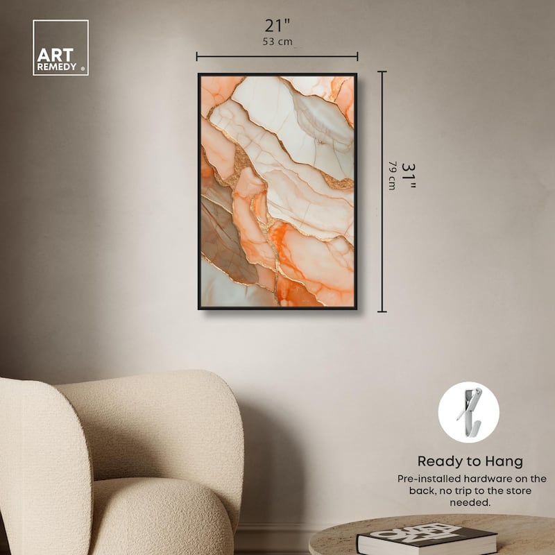 Peach Agate Flow Canvas by Art Remedy