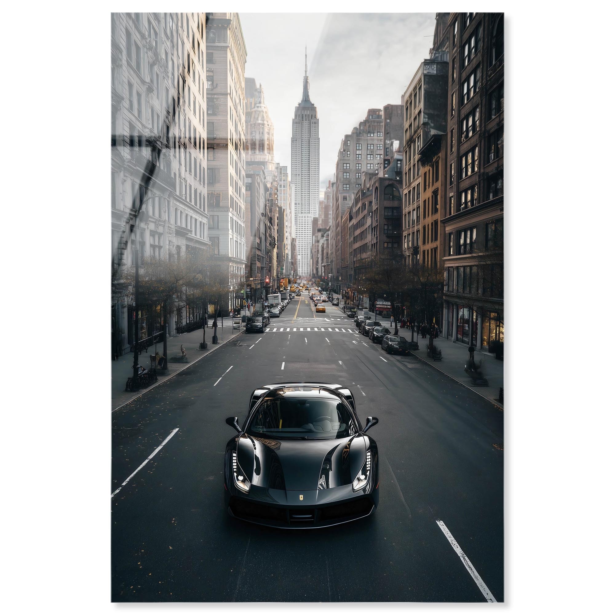 Driving Through NYC Mancave Art Acrylic Print by Notoriart