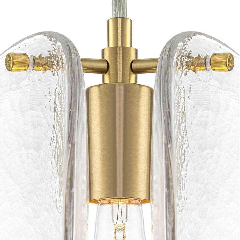 10.6" 1-Light Modern Brass Pendant Light with Clear Glass Shade - Dia.8-in