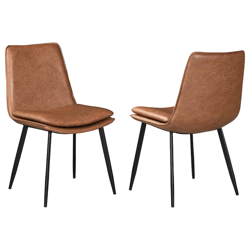 Ortega Coffee Upholstered Dining Side Chair (Set of 2) - Set of 2 - Coffee - Short - 16-22 in.