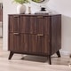 preview thumbnail 15 of 20, Modern Fluted 2 Drawer Lateral File Cabinet, Office Storage Cabinet Walnut