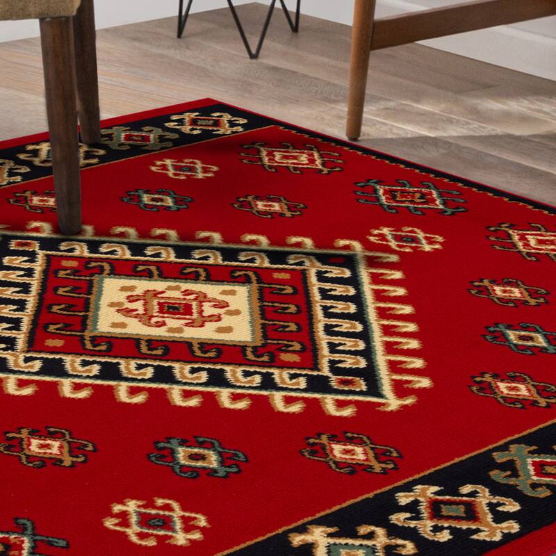 Geometric Bohemian Rustic Power-Loomed Area Rug by Superior