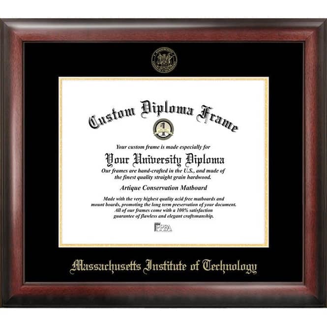 M.I. T. 11.75w x 9.25h Gold Embossed Diploma Frame