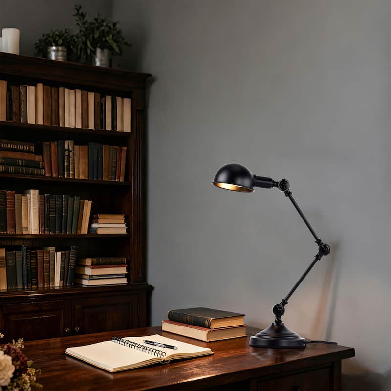 Pauh Black 3-Joint Articulated Reading Desk Lamp