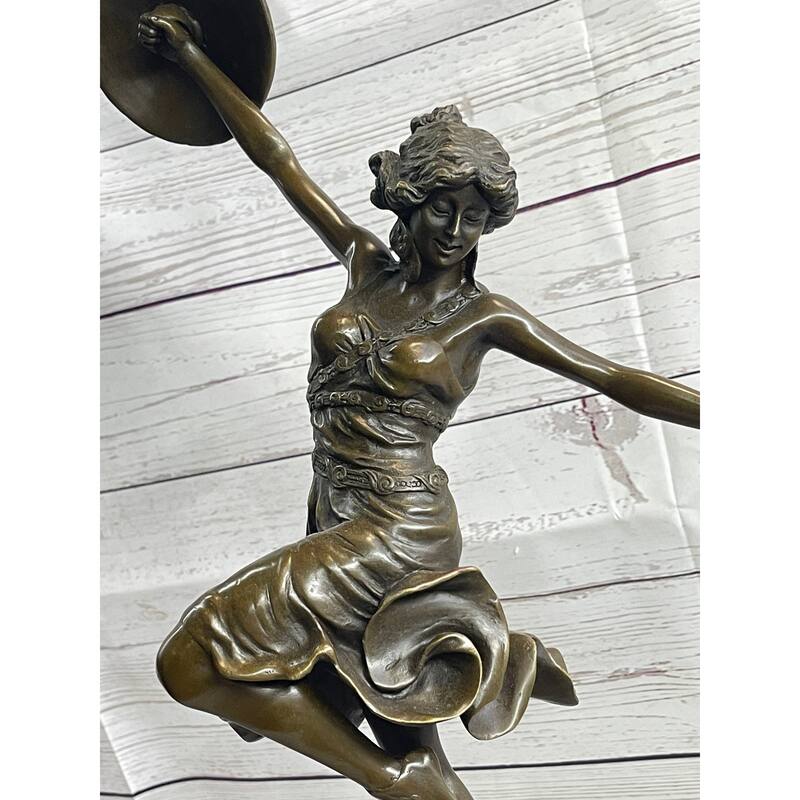 Claire Colinet Bronze Dancer Statue Music Lover Sexy Woman Sculpture Decor