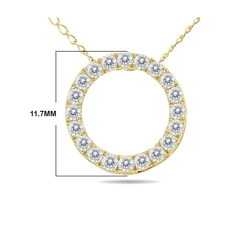 Marquee 1/4 Carat TW Diamond Circle Pendant in 10K Yellow Gold