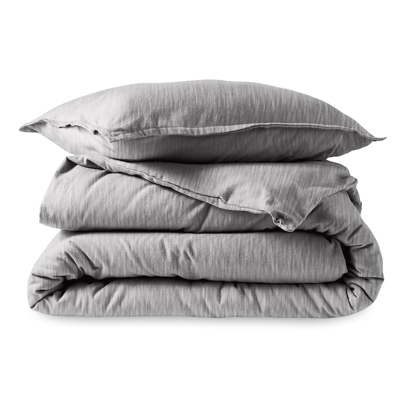 Bare Home Cotton Flannel Duvet Cover and Sham Set