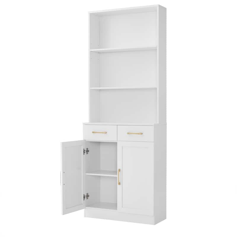 Bathroom storage cabinet with two doors and drawer adjustable dividers