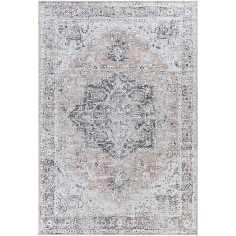 Livabliss Tahmis Traditional Medallion Washable Area Rug