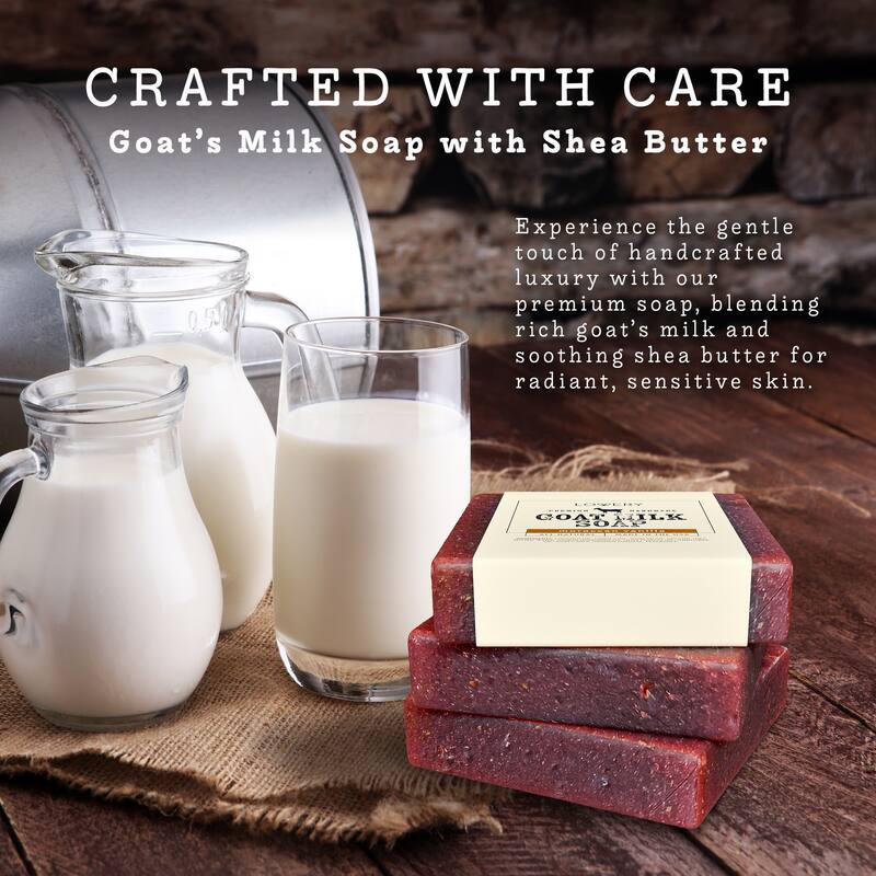 Lovery Handmade Goat Milk Soap Made in USA with Shea Butter - Moroccan Vanilla Scent - Goats Milk Soap Bar, Single