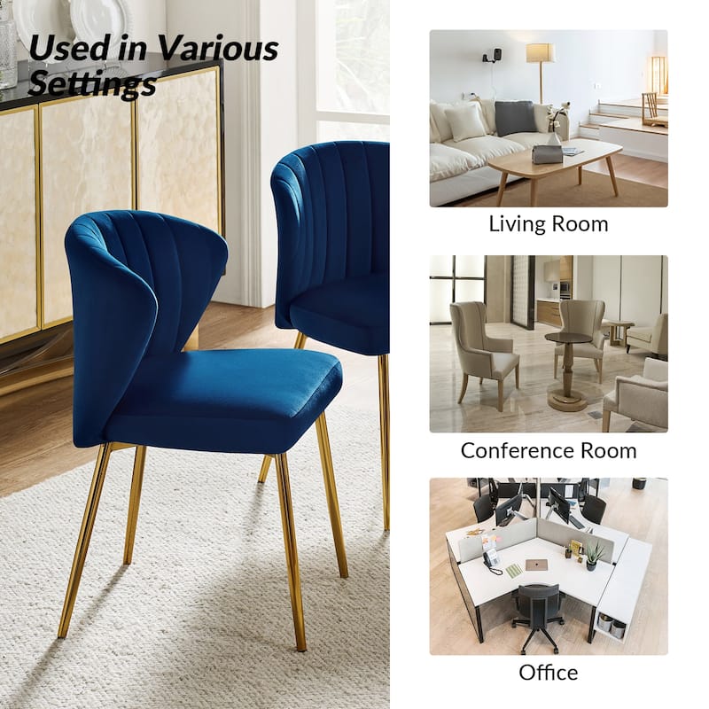 Aruna Accent Chair with Metal Legs 20''W X 19.5 ''D X 29''H by HULALA HOME
