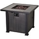 preview thumbnail 2 of 7, Outsunny Slate and Wicker Outdoor Gas Firepit Table